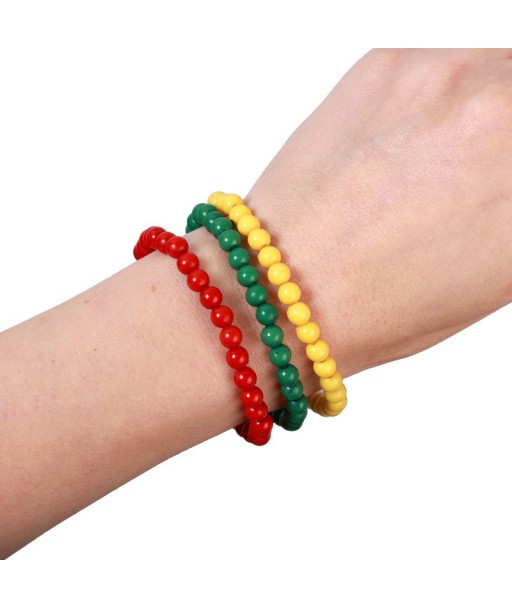 Triguba trispalvė apyrankė iš karoliukų